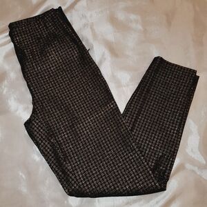 Time and Tru NEW Skinny Ankle Length Black & Gold Pant 214